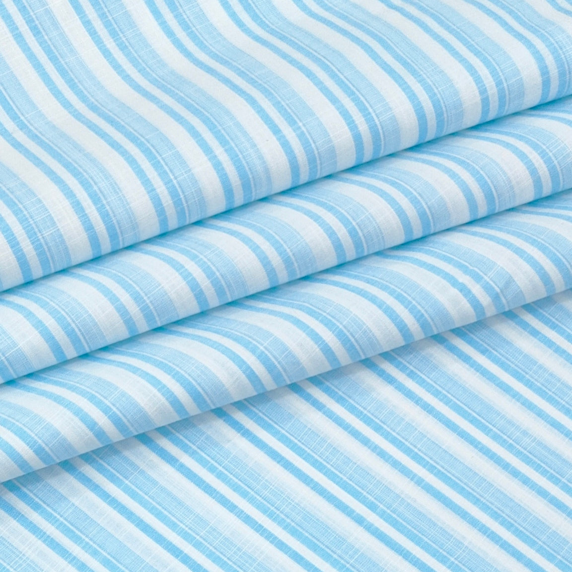Shirt Fabric Arvind 100% Pure Cotton Bengal Stripes Colour Sky Blue N White